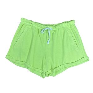 PINK Victorias Secret | Vibrant Yellow Fleece Sweat Short Drawstring Rolled Cuff